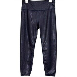 Zyia Sparkle Dark Navy Blue Cropped Athletic Leggings Size 14/16 Women's